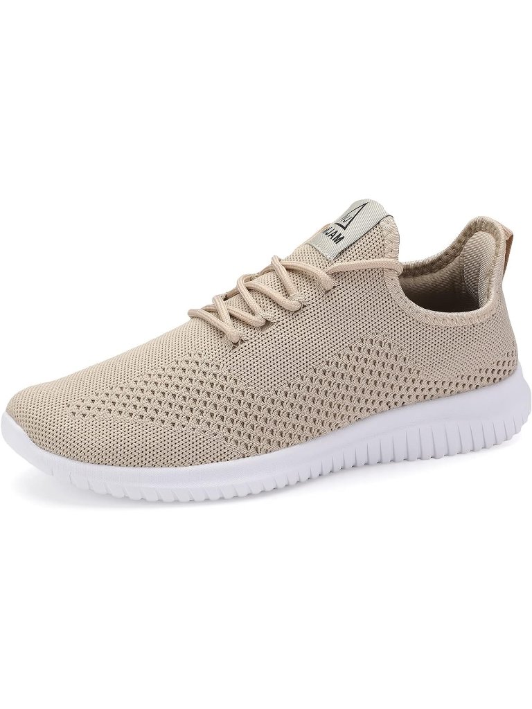 Men's Off White Ultra Lightweight Non Slip Breathable Mesh Workout Sneakers